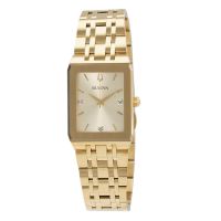 Bulova Quadra Quartz Diamond Champagne Dial Mens Watch