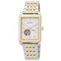 Bulova Sutton Automatic Silver Dial Two-Tone Mens Watch