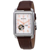 Bulova Sutton Automatic Silver White Dial Mens Watch