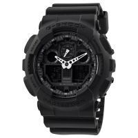 Casio G-Shock Perpetual Alarm World Time Chronograph Quartz Analog-Digital Black Dial Mens Watch GA-100-1A1