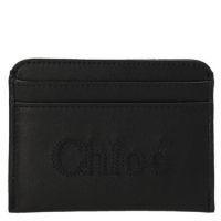 Chloe Embroidered Logo Sense Card Holder In Soft Leather