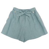 Chloe Girls Ribbon Stud Linen Shorts