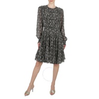Chloe Ladies Black Tiered Dress With Print
