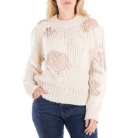 Chloe Ladies Iconic Milk Distressed Sweater