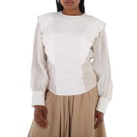 Chloe Ladies Iconic Milk Flouncy Scallop Embroidered Shirt