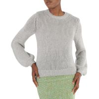 Chloe Ladies Shadow Grey Ribbed Cashmere Sweater