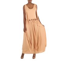 Chloe Ladies Smoked Ochre Layered Knotted Maxi Dress