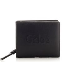 Chloe Soft Leather Logo Embroidered Sense Compact Wallet