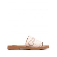 Chloe Woody Logo Slip On Sandals