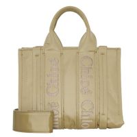 Chloe Woody Logo Small Nylon Tote Bag
