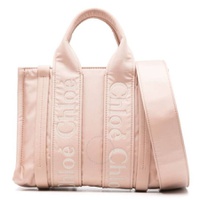 Chloe Woody Logo Small Nylon Tote Bag