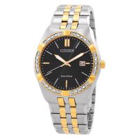 Citizen Corso Diamond Eco-Drive Black Dial Mens Watch