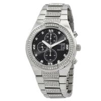 Citizen Crystal Chronograph Eco-Drive Black Dial Mens Watch