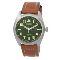 Citizen Eco-Drive Avion Super Titanium Green Dial Mens Watch