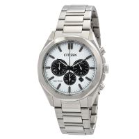 Citizen Eco-Drive Chronograph White Dial Mens Watch