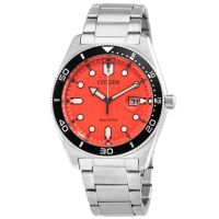 Citizen Eco-Drive Orange Dial Mens Watch