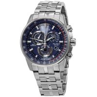 Citizen PCAT Perpetual Alarm World Time Chronograph Blue Dial Mens Watch
