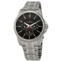 Citizen Quartz Black Dial Stainless Steel Mens Watch