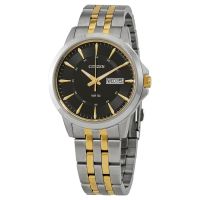 Citizen Quartz Black Dial Two-tone Mens Watch