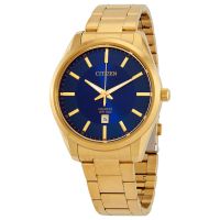 Citizen Quartz Blue Dial Gold-tone Mens Watch