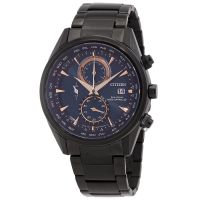 Citizen Radio-Controlled World Time Chronograph Blue Sunray Dial Mens Watch