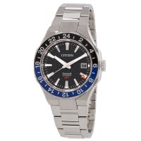Citizen Series 8 GMT Automatic Black Dial Batman Bezel Mens Watch