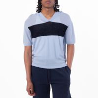 Emporio Armani Mens Colour Block V-Neck T-Shirt