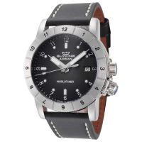 Glycine Airman Contemporary Worldtimer Quartz Black Dial Mens Watch
