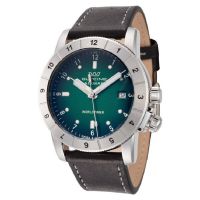 Glycine Airman Contemporary Worldtimer Quartz Green Dial Mens Watch
