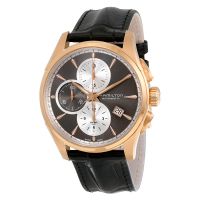 Hamilton Jazzmaster Automatic Chronograph Grey Dial Black Leather Watch