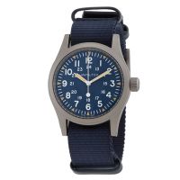 Hamilton Khaki Field Manual Wind Blue Dial Mens Watch