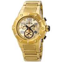 Invicta Speedway Chronograph Champagne Dial Gold Ion-plated Mens Watch
