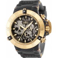 Invicta Subaqua Chronograph Quartz Black Dial Skull Mens Watch
