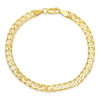 Kylie Harper Mens Italian 14k Yellow Gold Over Silver 8.5 Miami Cuban Curb Chain Bracelet