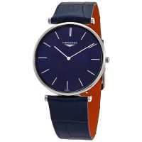 Longines Blue Sunray Dial Blue Leather Mens Watch