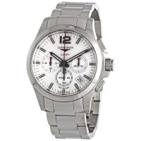 Longines Conquest V.H.P. Perpetual Chronograph Quartz Silver Dial Mens Watch