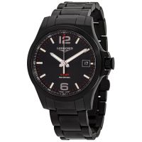 Longines Conquest V.H.P. Perpetual Quartz Black Dial Mens Watch
