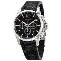 Longines Conquest V.H.P. Perpetual Chronograph Quartz Black Dial Mens Watch