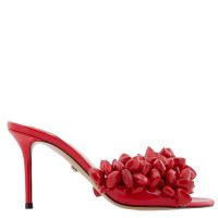 Mach & Mach Red Puffy Heart Mules