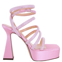 Mach & Mach Sydney Pink Embellishe Platform Sandals