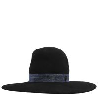 Maison Michel Ladies Black Eliza Denim Ribbon Capeline Hat