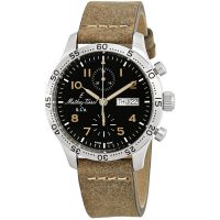Mathey-Tissot Type 21 Chrono Automatic Chronograph Black Dial Mens Watch