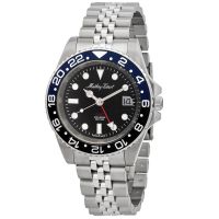 Mathey-Tissot Mathy Vintage GMT Black Dial Batman Bezel Mens Watch