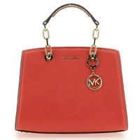 Michael Kors Cynthia Logo-Charm Leather Tote Bag