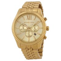 Michael Kors Lexington Chronograph Champagne Dial Mens Watch