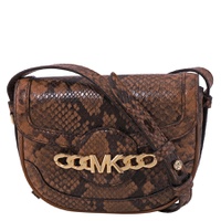 Michael Kors Snakeskin Effect Saddle Crossbody Bag