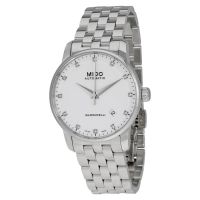 Mido Baroncelli II Automatic White Dial Diamond Mens Watch