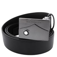 Montblanc Black 35 mm Saffiano-Printed Leather Belt
