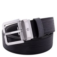 Montblanc Black 35 mm Textured Leather Belt