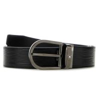 Montblanc Horseshoe Buckle Black 35 mm Leather Belt
